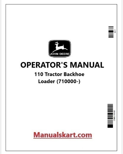 John Deere 110 Tractor Backhoe Loader Pdf Operator's Manual OMLVU19603