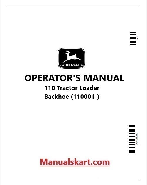 John Deere 110 Tractor Loader Backhoe Pdf Operator's Manual OMLVU13606