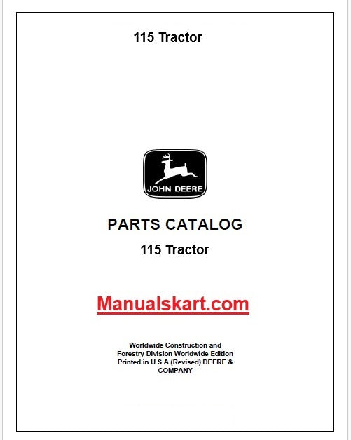 John Deere 115 Tractor Pdf Parts Catalog Manual PC9534