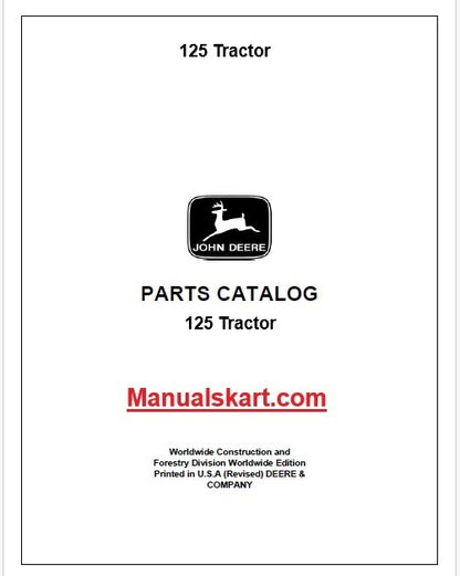 John Deere 125 Tractor Pdf Parts Catalog Manual PC9535