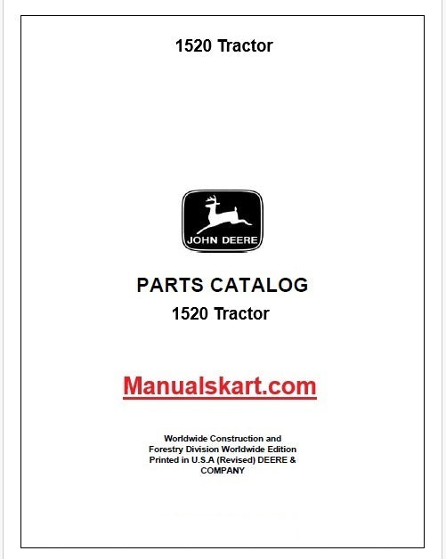 John Deere 1520 Tractor Pdf Parts Catalog Manual PC1121