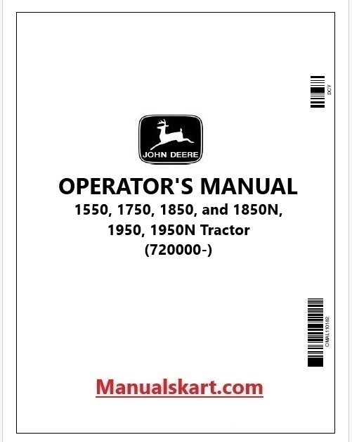 John Deere 1550, 1750, 1850, and 1850N, 1950, 1950N Tractor Operator's Manual OML64431