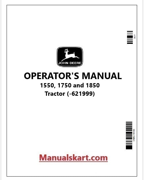 John Deere 1550, 1750 and 1850 Tractor Pdf Operator's Manual OML57690