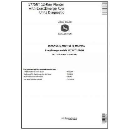 John Deere 1775NT 12-Row Planter W.Exactemerge Row Units Diagnostic and Test Manual Pdf - TM123519 2