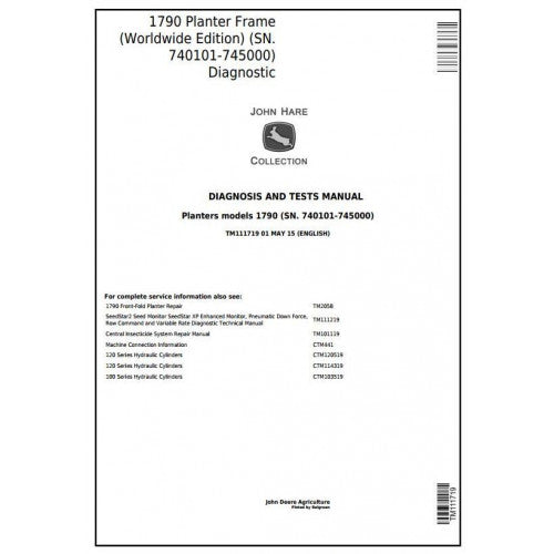 John Deere 1790 Planter Frames Diagnostic and Test Manual Pdf - TM111719 2