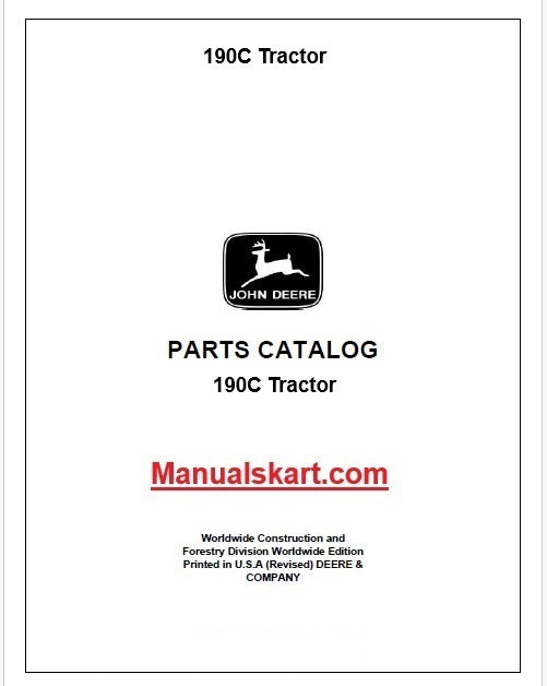 John Deere 190C Tractor Pdf Parts Catalog Manual PC9539