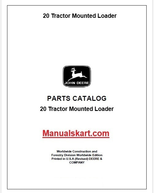 John Deere 20 Tractor Mounted Loader Pdf Parts Catalog Manual PC1509