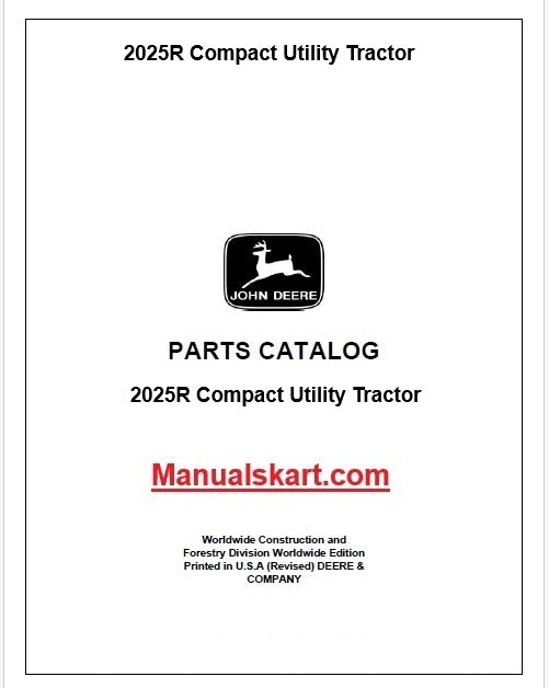 John Deere 2025R Compact Utility Tractor Pdf Parts Catalog Manual PC16360