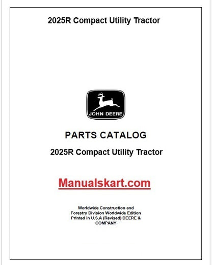 John Deere 2025R Compact Utility Tractor Pdf Parts Catalog Manual PC16360