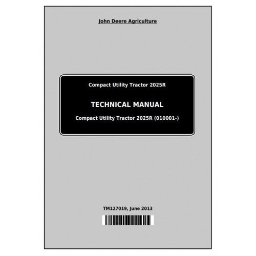 John Deere 2025R Compact Utility Tractor Service Repair Technical Manual Pdf - TM127019