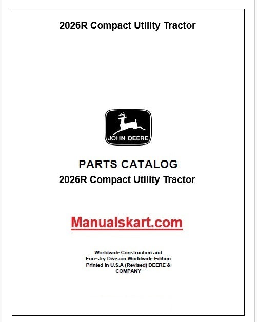 John Deere 2026R Compact Utility Tractor Pdf Parts Catalog Manual PC16361