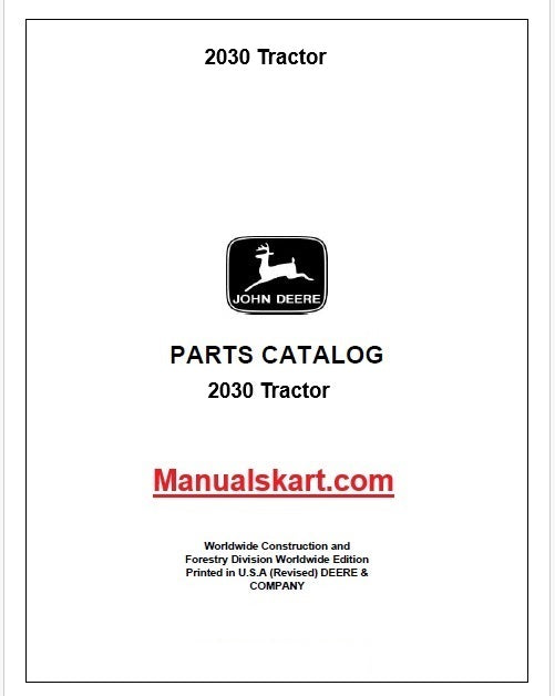 John Deere 2030 Tractor Pdf Parts Catalog Manual PC1289