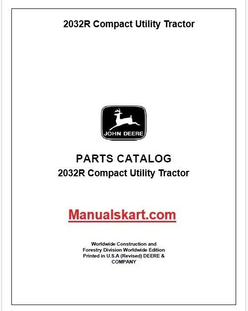 John Deere 2032R Compact Utility Tractor Pdf Parts Catalog Manual PC13080