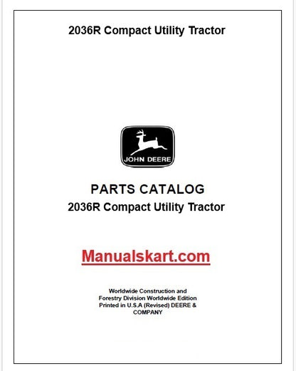 John Deere 2036R Compact Utility Tractor Pdf Parts Catalog Manual PC13081