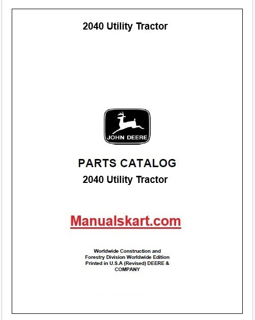 John Deere 2040 Utility Tractor Pdf Parts Catalog Manual PC1763