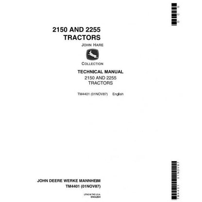 John Deere 2150, 2255 Tractor Service Repair Technical Manual Pdf - TM4401