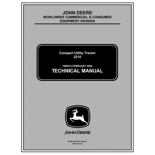 John Deere 2210 Compact Utility Tractors Service Repair Technical Manual Pdf - TM2074