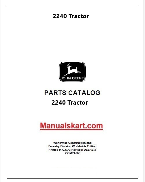 John Deere 2240 Tractor Pdf Parts Catalog Manual PC1764