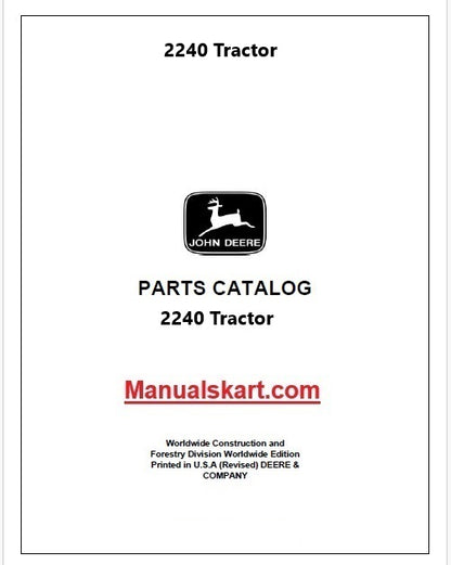 John Deere 2240 Tractor Pdf Parts Catalog Manual PC1764