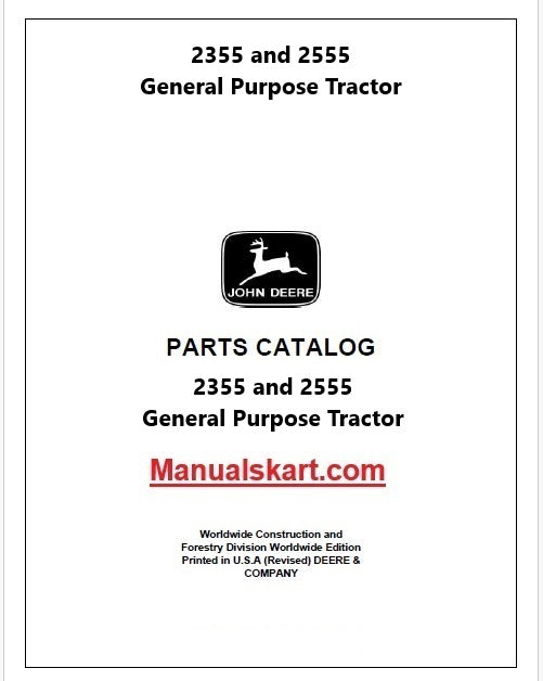 John Deere 2355 and 2555 General Purpose Tractor Pdf Parts Catalog Manual PC4216