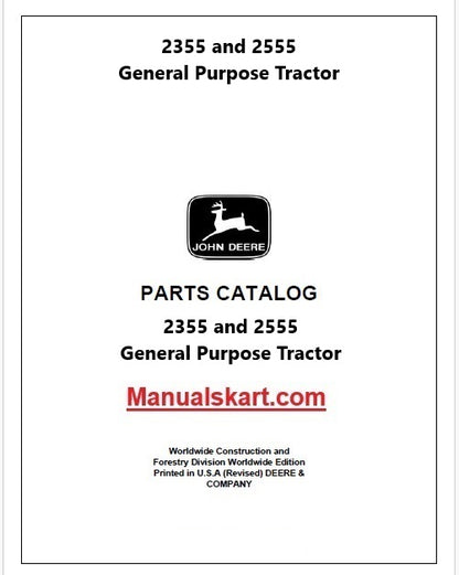 John Deere 2355 and 2555 General Purpose Tractor Pdf Parts Catalog Manual PC4216