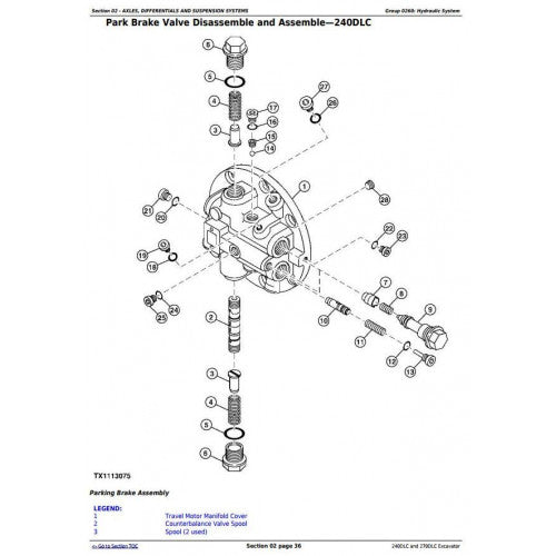 John Deere 240DLC And 270DLC Excavator Service Repair Technical Manual Pdf TM2323 2