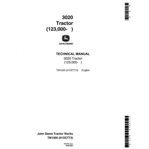 John Deere 3020 Row-Crop Tractor All Inclusive Service Repair Technical Manual Pdf - TM1005