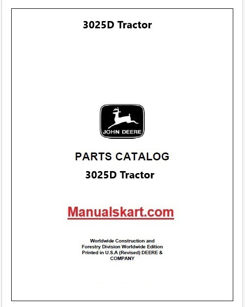 John Deere 3025D Tractor Pdf Parts Catalog Manual PC13460