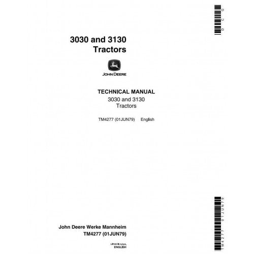 John Deere 3030, 3130 All Inclusive Tractor Service Repair Technical Manual Pdf - TM4277