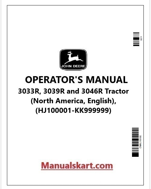 John Deere 3033R, 3039R and 3046R Tractor Pdf Operator's Manual OMLVU32595