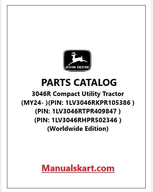 John Deere 3046R Compact Utility Tractor Pdf Parts Catalog Manual PC16678