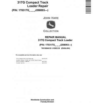 John Deere 317G Compact Track Loader Service Repair Technical Manual Pdf TM13854X19 2