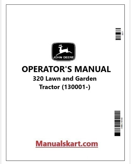 John Deere 320 Lawn and Garden Tractor Pdf Operator's Manual OMM120469