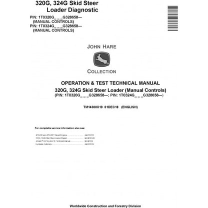 John Deere 320G, 324G Skid Steer Loader Diagnostic, Operation and Tests Technical Service Manual Pdf - TM14300X19 2