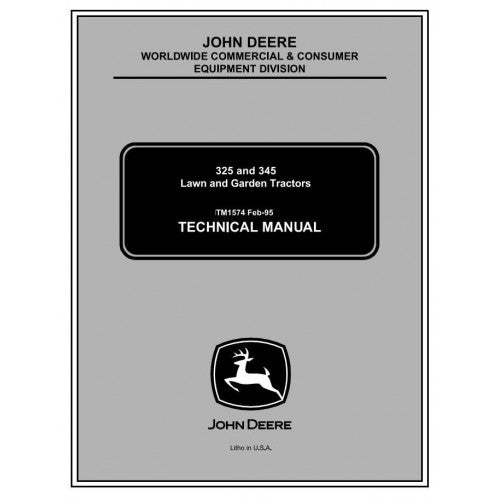 John Deere 325 And 345 Lawn and Garden Tractors Service Repair Technical Manual Pdf TM1574 2