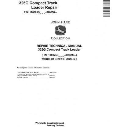 John Deere 325G Compact Track Loader Pdf Repair Service Technical Manual TM14295X19 2