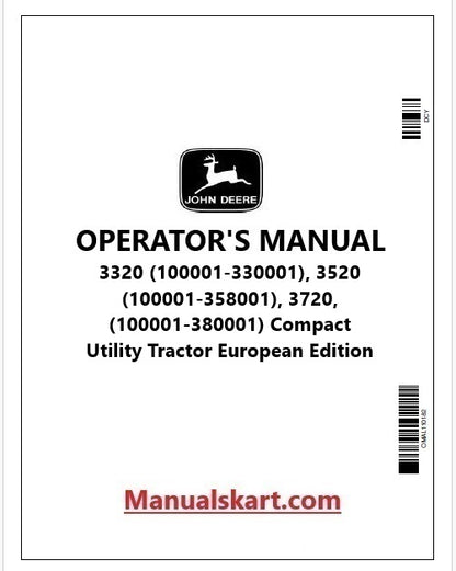 John Deere 3320, 3520, 3720 Compact Utility Tractor Pdf Operator's Manual OMLVU17940