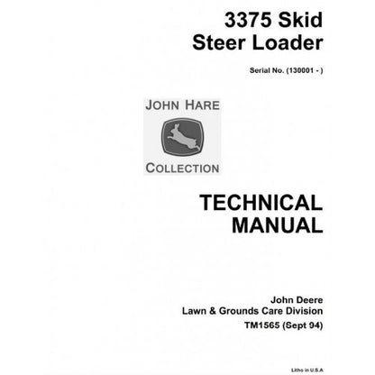 John Deere 3375 Skid Steer Loader  Diagnostic, Service Repair Technical Manual Pdf TM1565 2