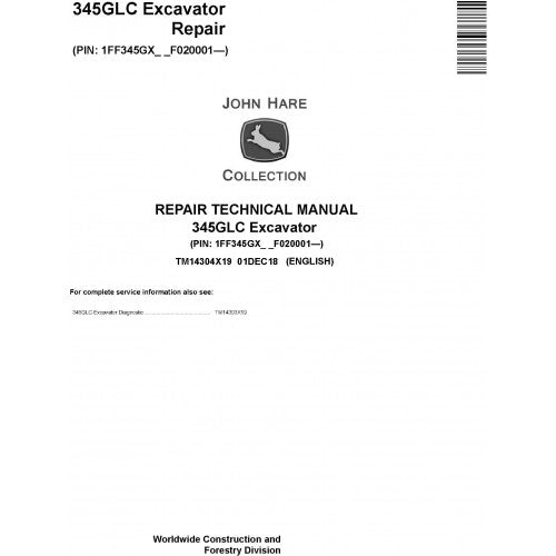 John Deere 345GLC Excavator Pdf Repair Service Technical Manual TM14304X19 2