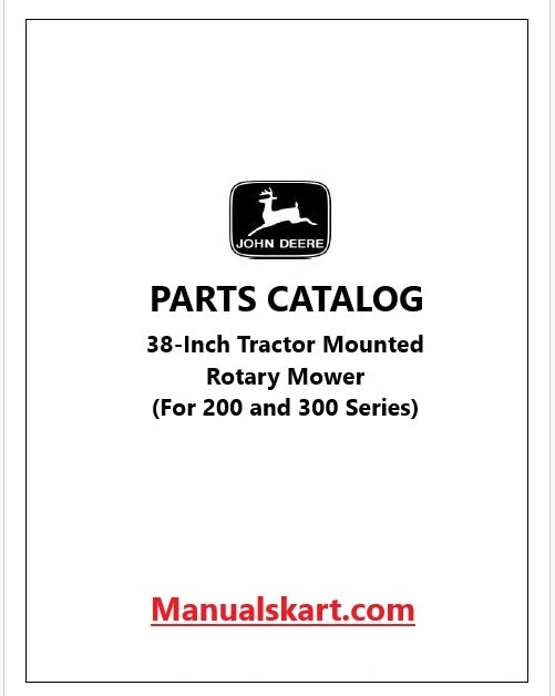 John Deere 38-Inch Tractor Mounted Rotary Mower Pdf Parts Catalog Manual PC1957