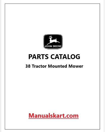 John Deere 38 Tractor Mounted Mower Pdf Parts Catalog Manual PC876