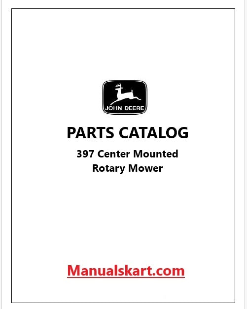 John Deere 397 Center Mounted Rotary Mower Pdf Parts Catalog Manual PC1375