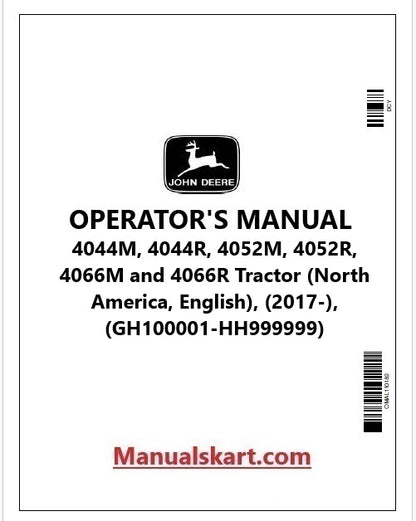 John Deere 4044M, 4044R, 4052M, 4052R, 4066M and 4066R Tractor Pdf Operator's Manual OMLVU32267