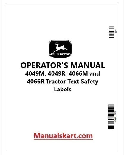 John Deere 4049M, 4049R, 4066M and 4066R Tractor Pdf Operator's Manual OMLVU28716