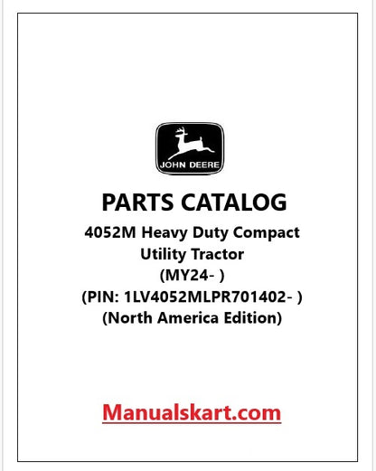 John Deere 4052M Heavy Duty Compact Utility Tractor Pdf Parts Catalog Manual PC16685