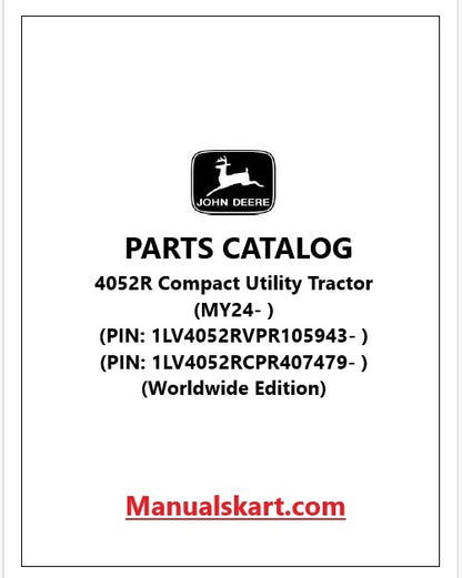 John Deere 4052R Compact Utility Tractor Pdf Parts Catalog Manual PC16682