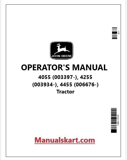 John Deere 4055, 4255, 4455 Tractor Pdf Operator's Manual OMAR110015