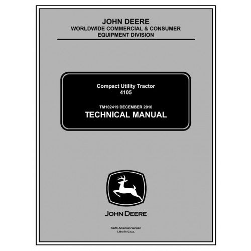 John Deere 4105 Compact Utility Tractor Service Repair Technical Manual Pdf - TM102419