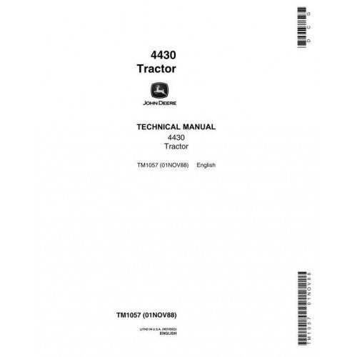 John Deere 4430 Row Crop Tractor Service Repair Technical Manual Pdf - TM1057