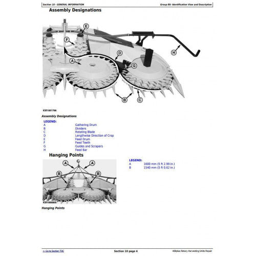 John Deere 460PLUS Hay and Forage Rotary Harvesting Units Service Repair Technical Manual Pdf - TM405519